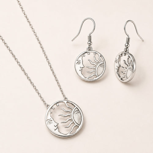 Astra Necklace and Earrings, in steel