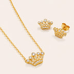 Collana e Orecchini Crown, in acciaio