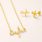 Love Beat Necklace and Earrings, in steel