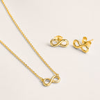 Endless Necklace and Earrings, in steel