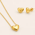 Collana e Orecchini Heart, in acciaio