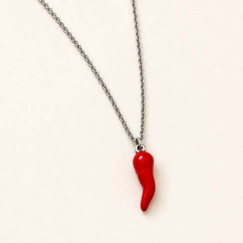 Horn necklace, in steel